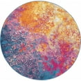 thumbnail image 1 of homeroots home decor 385378 4’ Round Abstract Brights Sunburst Area Rug, 1 of 15
