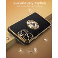 thumbnail image 6 of for Iphone 16 Pro Max Case with Stand, Phone Case with Double Ring Kickstand, Women Girls Bling Luxury Protective Case Heart for Iphone 16 Pro Max 6.9 Inch, Black, 6 of 6