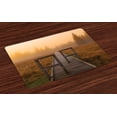 thumbnail image 1 of Ambesonne Nature Place Mats Set of 4, Foggy Day Fall Forest, Standard Size, Orange Brown, 1 of 4