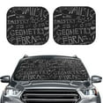 thumbnail image 2 of Haiem Black Scientific Car Windshield Sun Shade (2 Pieces) Foldable Windshield Sun Shade Car Accessories for Truck SUV Pickup-Small, 2 of 7