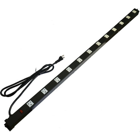 Opentron OT4126 Metal Surge Protector Power Strip 4 Feet 12 Outlet
