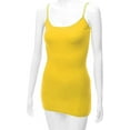thumbnail image 3 of RT1002 Ladies Adjustable Spaghetti Strap Basic Long Cami Tank Top Yellow S, 3 of 5