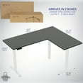 thumbnail image 5 of VIVO Electric 63" x 55" Corner Stand Up Desk, Black Table Top, White Frame, 5 of 9