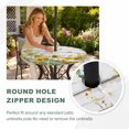thumbnail image 4 of Round Outdoor Tablecloth with Umbrella Hole and Zipper, Sunflower Tablecloth with Elastic Waterproof, Summer Eucalyptus Botanical Floral Retro Patio Table Covers for 45" - 54" Picnic Pool Tables, 4 of 9