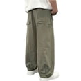 thumbnail image 5 of Nilvkv Girls Baggy Sweatpants, Girls Pants, Wide Leg Sweatpants in Solid Colors with Elastic Waist and Side Pockets for Casual Fall Days Green 9-10 Years, 5 of 6
