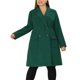 thumbnail image 1 of Abrigos de invierno de talla grande para mujer, con solapa de muesca, de doble botonadura, tipo trench, 3X, verde oscuro, 1 of 6