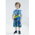 thumbnail image 2 of DC Comics Batman Little Boys Drop Shoulder T-Shirt and French Terry Shorts Outfit Set Graffiti Blue 6, 2 of 5