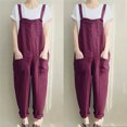 thumbnail image 3 of Fortune Women Sleeveless Jumpsuit Solid Color Loose Playsuit Wide Leg Romper, 3 of 3