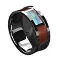 thumbnail image 4 of Tungsten Rings for Men Wedding Bands for Him Womens Wedding Bands for Her 6mm Real Wood Abalone Shell With Opal, 4 of 8
