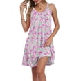 thumbnail image 3 of DreamFish Women's Sleeveless Nightgown Pleated Sleep Dress with Pockets Soft Scoop Neck Sleepwear Sizes M-3XL, 3 of 5