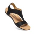 thumbnail image 2 of Sandalias Athlefit con soporte ortopédico para arco, color negro, mujer 8.5, 2 of 6