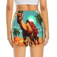 thumbnail image 2 of Lsque Cool Camel Oasis Vibes Printed Women's Running Shorts with Liner Pockets,Elastic Quick Dry Workout Athletic Gym Yoga Shorts,Womens High Waist Shorts-XX-Large, 2 of 9