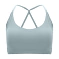 thumbnail image 6 of Women V Neck Sports Bras CrissCross Strappy Wirefree Padded Low Yoga Gym Bra Workout Crop Tops Sports Bra Spaghetti Strap but Not Forgiven Womens Workout Pack The Jelly Running Bras for Women Long, 6 of 7