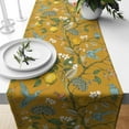 thumbnail image 4 of Floral Birds Table Runner,Botanical Plants Birds Flowers Nature Vintage Lemons Hummingbirds Garden Design Tabletop Setting Decor for Party Dining Room Kitchen Decoration 13x90 Inch, 4 of 6