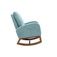 thumbnail image 4 of Comfortable Fabric Rocking Chair for Elderly and Adults, Modern Accent Rocking Chair with Fabric Pad, Lounge Chair Relax Chair High Back Armchair for Nursery, Living Room, Bedroom, Blue, 4 of 7