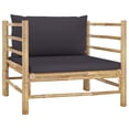 thumbnail image 5 of vidaXL 7 Piece Garden Lounge Set with Dark Grey Cushions Bamboo, 5 of 5