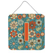 Carolines Treasures CJ2012-IDS66 Letter I Flowers Retro Blue Wall or Door Hanging Prints 6HX6W multicolor