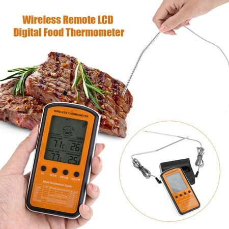 Yosoo Wireless Remote Food Thermometer,Wireless Remote LCD Digital Food Thermometer with Dual Probes for BBQ Oven Kitchen Cooking Remote Digital