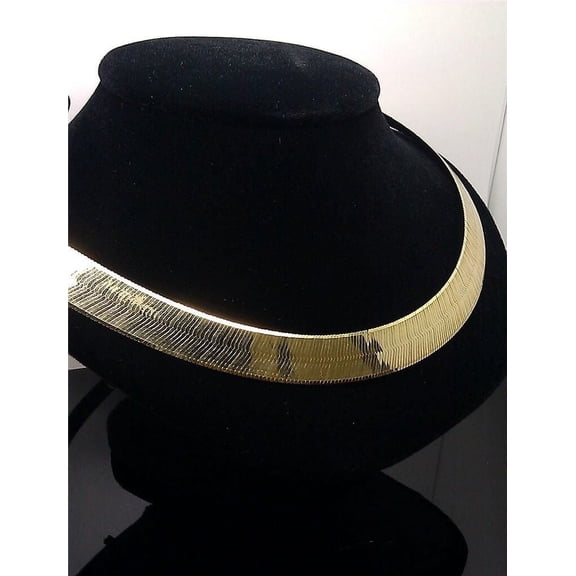 10K Yellow Gold Herringbone 15mm Thick 20" Long Mens Ladies THICK Gold Chain
