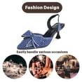 thumbnail image 5 of BERANMEY Women's Rhinestone Bow Pointed Toe Stiletto Heels Sparkly High Heels Dress Pumps for Evening Party and Wedding, 5 of 8
