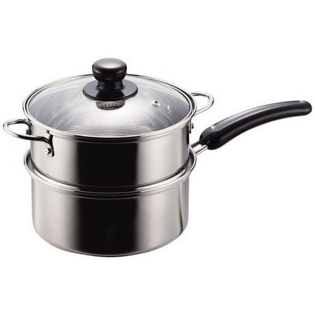 

NEW Danran Stainless steel one-handed two-stage steamer with glass lid 18cm H-5874