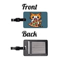 thumbnail image 4 of Cat Eating Pizza Funny Faux Leather Travel Luggage Tag, 4 of 7