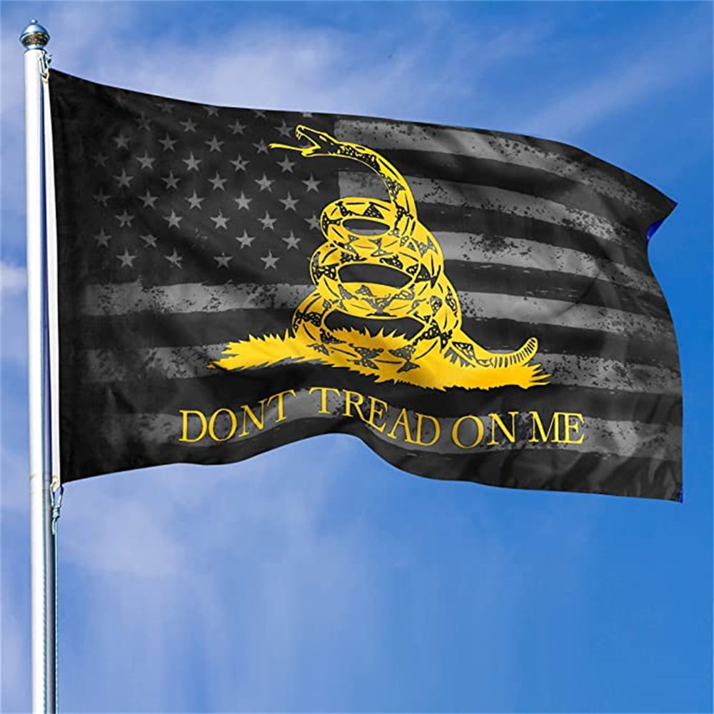 Kepooman Premium Double Sided Don't Tread On Me Gadsden Black American Flag - Heavy Duty 3ply Polyester Durable Vibrant Print Double Stitched - 3x5 FT Tea Party Rattlesnake Indoor Outdoor Banner Kepooman Premium Double Sided Don't Tread On Me Gadsden Black American Flag - Heavy Duty 3ply Polyester Durable Vibrant Print Double Stitched - 3x5 FT Tea Party Rattlesnake Indoor Outdoor Banner