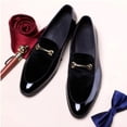 thumbnail image 4 of Zapatos de vestir para hombre, de piel de charol, de lujo, para boda, estilo italiano, Oxford, 4 of 6
