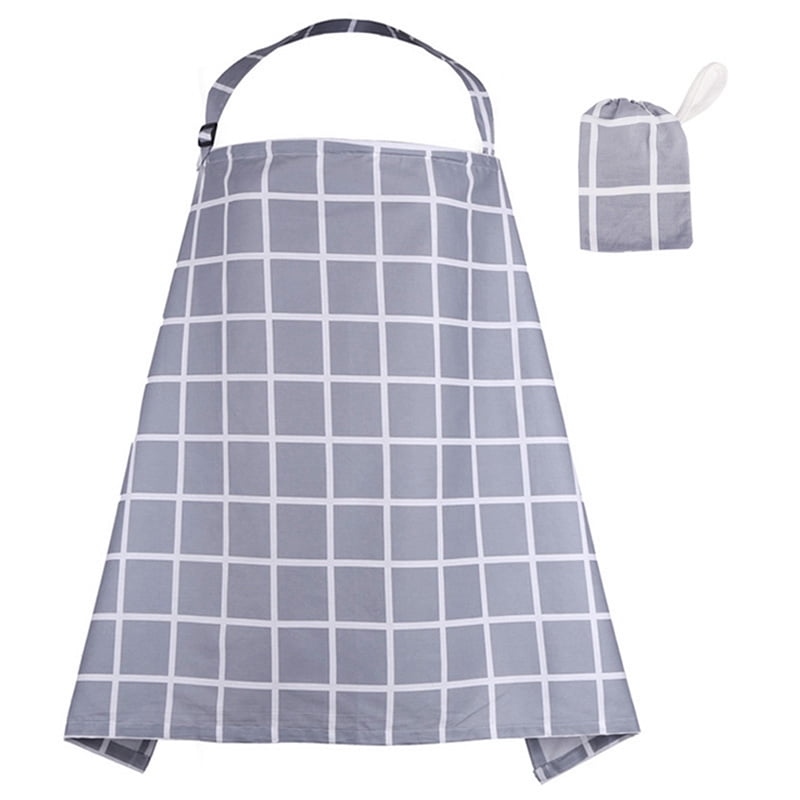 Buffalo Check Plaid Gingham Blue Ultra Soft Breastfeeding Covers Poncho Canopy for Boy Girl Baby Car Seat Nursing Cover for Breastfeeding Scarf Infant Stroller Cover 