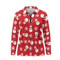 thumbnail image 4 of Yuyamidu Cute Snowman Women Golf Shirts Snowflake Long Sleeve Zip Up V-Neck Golf Tennis Shirt Red Christmas Pullover Tops Size M, 4 of 8