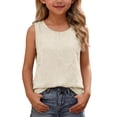 thumbnail image 2 of fatyb Cotton Linen Tank Tops for Boys Girls Summer Sleeveless Lightweight Plain Kids Casual Beach Shirts, 2 of 7