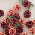 thumbnail image 4 of RZDLIZJ 25pcs Pink Fake Roses with Stems for DIY Wedding Bouquets Bridal Shower Centerpieces Floral Arrangements Party Home Decor,Dyeing Rose Simulation Flowers 25 Gradual Purple Red (Dyeing), 4 of 8