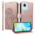 thumbnail image 2 of Flip Phone Case for Realme C30, Kickstand and 3 Card Slots, Shockproof and Scratch Resistant, Rose Gold, 2 of 15