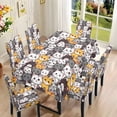 thumbnail image 2 of TSOVTHRID Cartoon Cats Print 7 Pcs Tablecloth and Chair Covers Set Stretchable Washable Table Cover and Seat Protector Slipcovers for Dining Room Kitchen Decor, 2 of 6