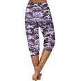 thumbnail image 5 of Women Casual Pants Summer Loose Elastic Waist Print Capri Trousers with Pocket Joggers Fashion Baggy Outdoor Sweatpants, Purple, M, 5 of 6