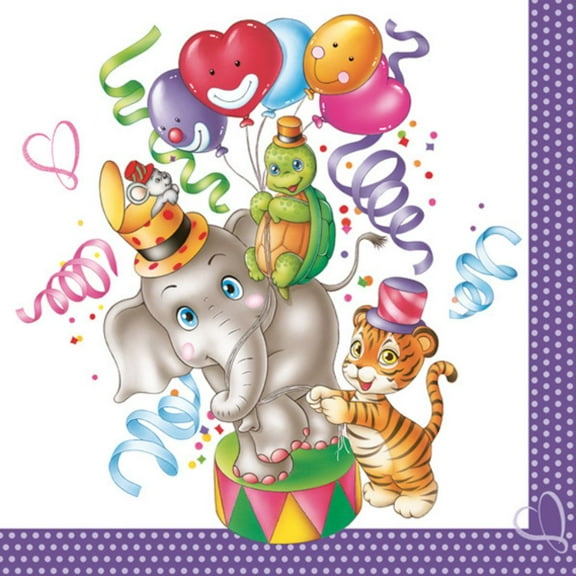 Keep Unique Kids Birthday Parties Paper Napkins, Assorted Color, Pack of 20 pieces