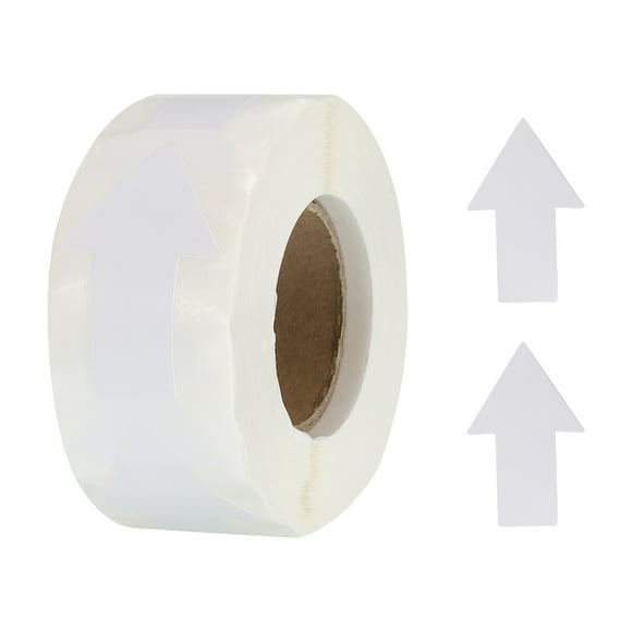 Flecha Pegatina Etiquetas 500 Cuenta/Rollo 1.3x2 Pulgadas Blanco Adhesivo Flecha Forma Letreros para Recortes Álbum Bricolaje Artesanía Organizar Inventario