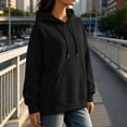 thumbnail image 5 of VEKDONE Hoodies for Women Long Sleeve Drawstring Hood Sweatshirt with Kangaroo Pocket Oversized Loose Fit Casual Solid Color Pullover Sweatshirt Black XXXL, 5 of 8