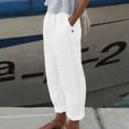 thumbnail image 2 of Women's Pants High Waisted Wide Leg Fashion Drawstring Elastic Comfy Straight Leg Long With Pockets Casual Trousers, 2 of 6