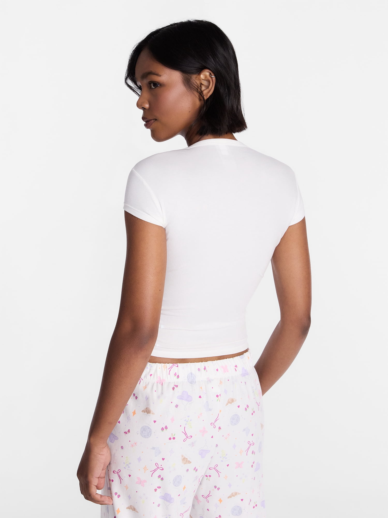 No Boundaries Cloud Core Sleepwear Scoop Neck Top, Women's XXS-3X