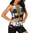 thumbnail image 2 of Lsque Pineapple With Black Glasses Printed Workout Tank Tops for Women, Athletic Sports Tank Tops, Compression Sleeveless Dry Fit Shirts,Sleeveless Yoga Shirt-X-Large, 2 of 9