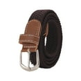 thumbnail image 2 of SSKFHGI (Oval Buckle 2.5cm) Brown Braided Elastic Belt, Seamless, Punch-Free, Versatile Elastic Canvas Jeans Belt For Men And Women, Lazy Belt, 2 of 8