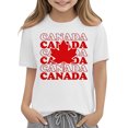 thumbnail image 4 of hengsof Children's Fashionable Maple Leaf Pattern T-Shirt Children's Casual Short Sleeve Round Neck Cotton Comfortable Top, 4 of 5