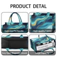 thumbnail image 4 of Large Capacity Tote Bag,Blue and Gold Marble Shimmer Streaks Pattern Handbag Fashion Luxury Tote Bag,15.7"x13"x 5.1" Inches,Laptop Compatible, 4 of 6