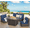 Blue, variant on GAILDON 5-Piece Patio Furniture Set with Glass Table, Outdoor Sectional Rattan, All-Weather Cushions, Black