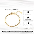 thumbnail image 2 of Flydeer Double Row Stretch Bracelet Gift for Women Stainless Steel Yellow Stackable Gold Jewelry Gift for Women, 2 of 6