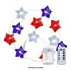 thumbnail image 3 of Xihbxyly Cadena de Luces Led Rojas, Blancas y Azules, Diseño de Estrella Patriótica, Ideal para Decoración Del Día de La Independencia, Uso Interior y Exterior, Fácil de Colgar, 3 M de Largo, 30 Luce, 3 of 7
