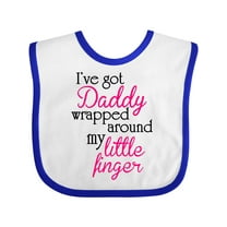 Inktastic I've Got Daddy Wrapped Around My Little Finger Girls Baby Bib