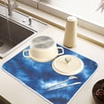 thumbnail image 6 of Ryvnso Tie Dye Blue Print Dish Drying Mat for Kitchen Countertop 18x24 Large Dish Pad Drainer Rack Dish Sink Mats, 6 of 7
