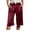 Wine, variant on GEWSEY Women's Silk Satin Capri Pajamas Pants Loungewear Sleep Cropped Pants Elastic Waist Silky Lounge Pj Bottoms with Pocket (Dark Green, XXL)